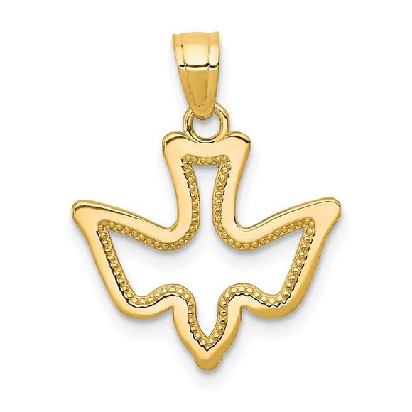 10k Yellow Gold Small Dove Silhouette Pendant
